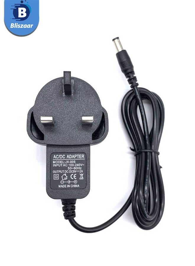 Bliszaar 12V 1A Power Supply Adapter 1.5M(5ft), AC 100-240V to 12V Power Plug DC 5.5x2.1mm Male, Compatible with CCTV Cameras, Router, Monitor, LED Strip Lights, UL/CE/FCC Certified - Image 1