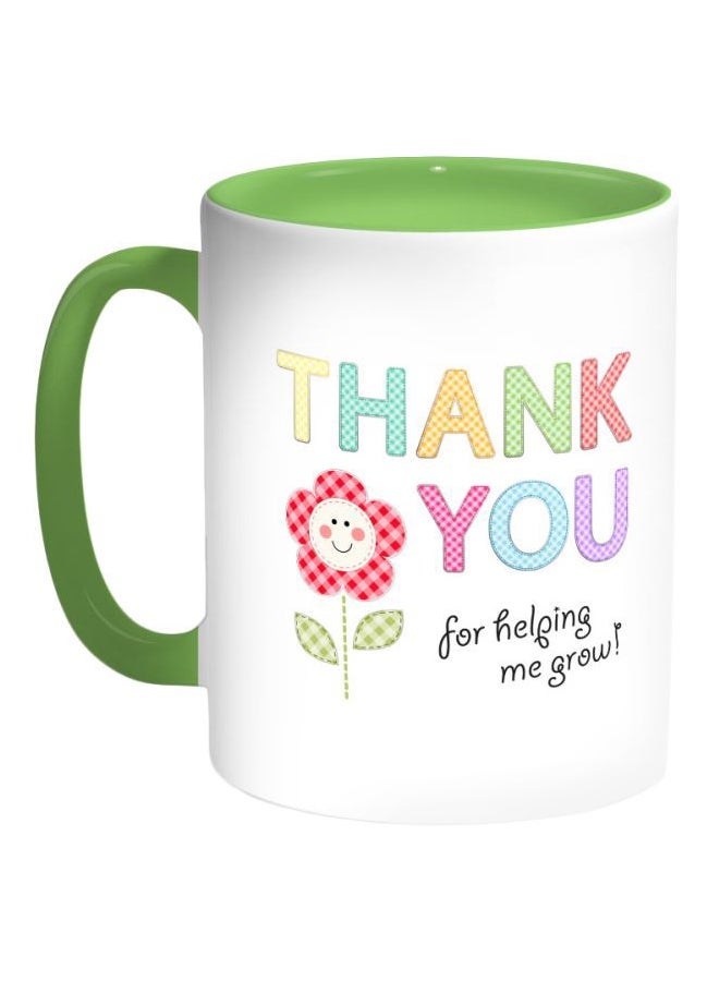RYN Thank You For Helping Me Grow Printed Coffee Mug Multicolour 11ounce