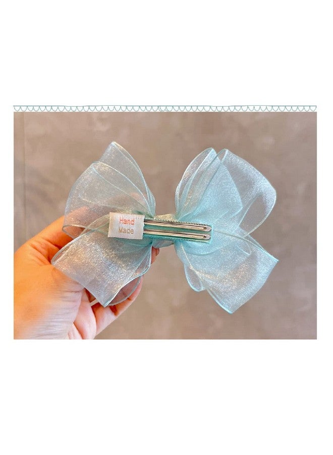 Hot&Sattion 4 Colors 5Inch Hair Bows Clips Large Big Chiffon Ribbon Hair Bows Alligator Clips Hair Accessories for Girls Toddler Kids Children Teens - Image 2