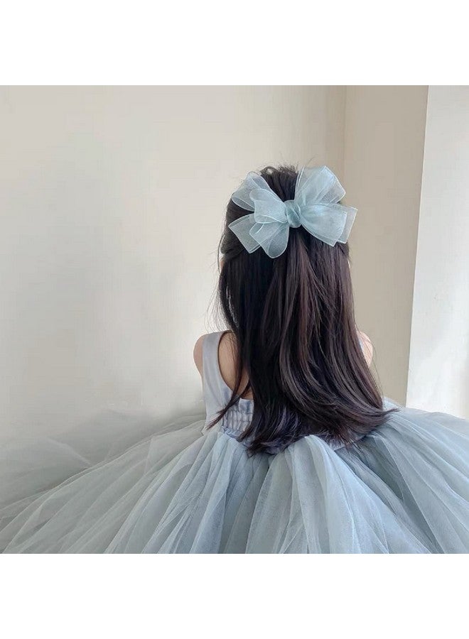 Hot&Sattion 4 Colors 5Inch Hair Bows Clips Large Big Chiffon Ribbon Hair Bows Alligator Clips Hair Accessories for Girls Toddler Kids Children Teens - Image 3