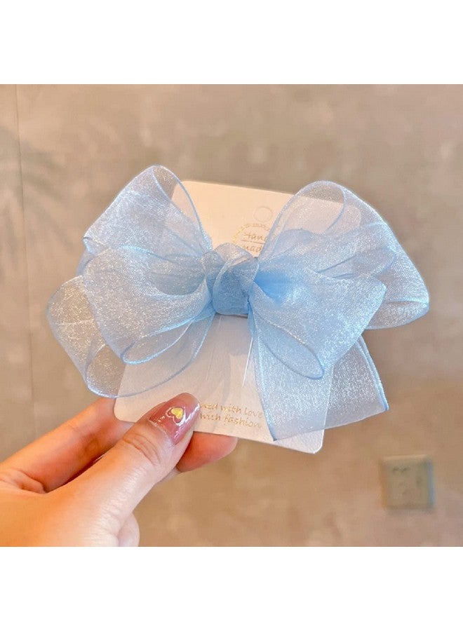 Hot&Sattion 4 Colors 5Inch Hair Bows Clips Large Big Chiffon Ribbon Hair Bows Alligator Clips Hair Accessories for Girls Toddler Kids Children Teens - Image 5