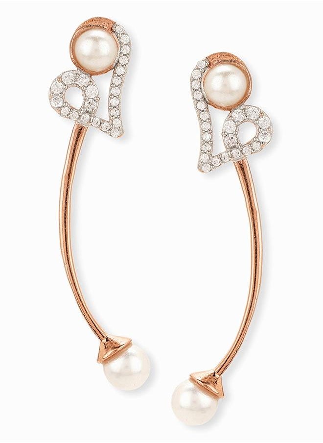 VOYLLA Voylla Rose Gold-Plated Brass Earrings  - Image 2
