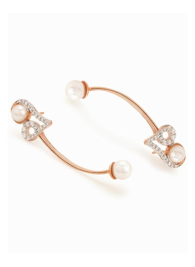 VOYLLA Voylla Rose Gold-Plated Brass Earrings  - Image 4