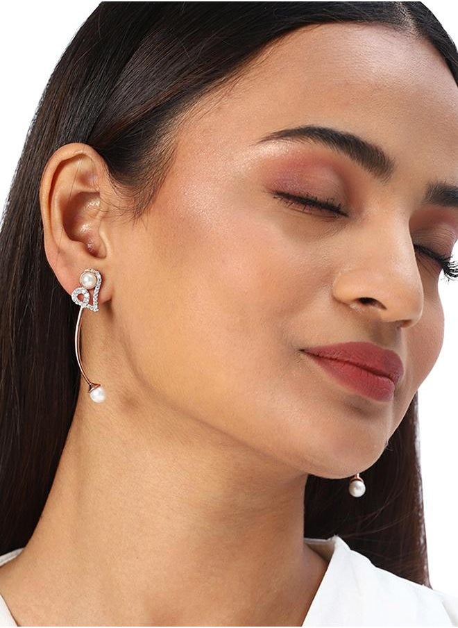 VOYLLA Voylla Rose Gold-Plated Brass Earrings  - Image 5