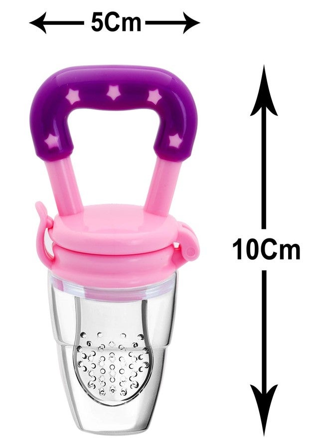 Joy Buzz Baby Feeding Product | Fruit Feeder Teether (1 Pcs) with 1 PCS Silicone Baby Food Dispensing Spoon 90ML and 6 Pcs Bib Set Combo Pack (Set of 8 Pink) - Image 4