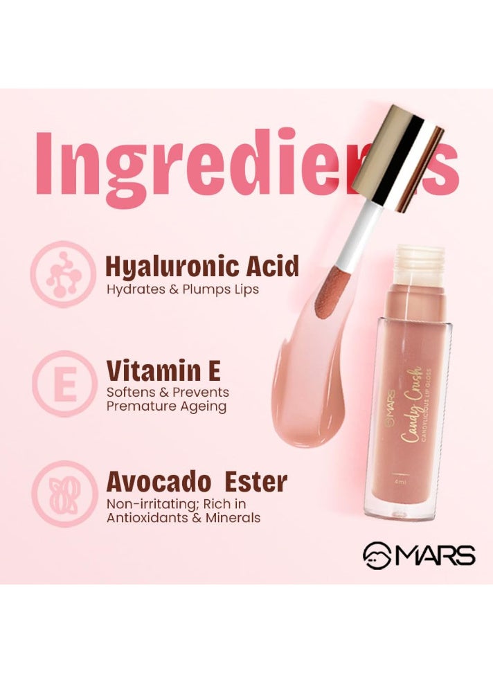 MARS COSMETICS Candylicious Sheer Lip Gloss for Women | Hydrating & High Shine | Lightweight | Non-Sticky | Enriched with Vitamin-E, Hyaluronic Acid & Avocado Ester (4.0ml) (06-CHOCOPIE) - Image 5