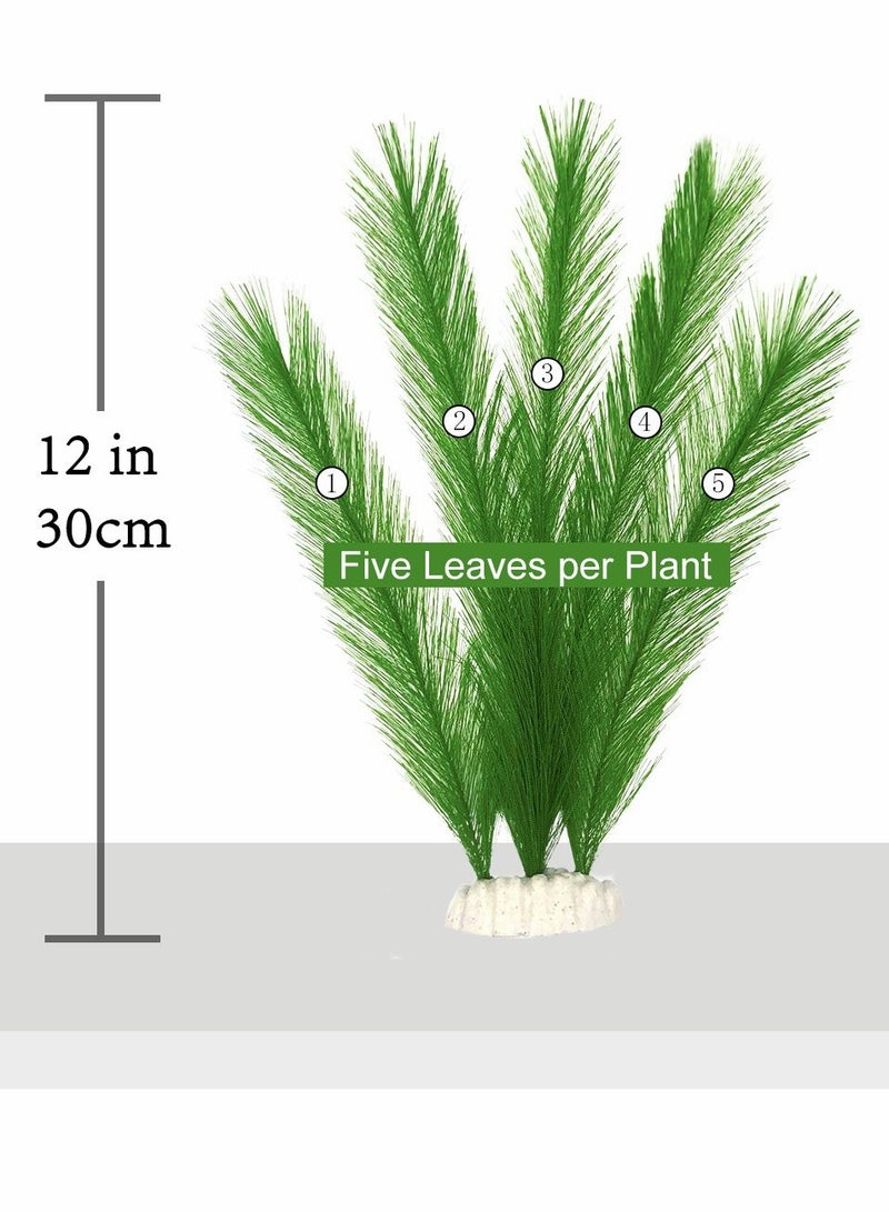SOLARAE 3 Pcs Artificial Green Seaweed Plants for Aquarium, Plastic Water Plants Decorations for Fish Tanks and Home Décor - Image 4
