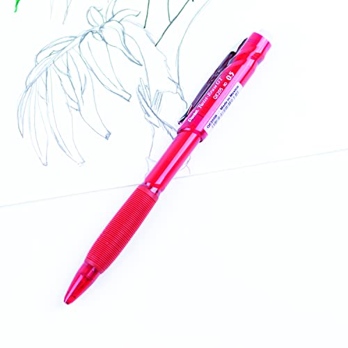 Pentel Twist-Erase GT, 0.5mm, Mechanical Pencil Transparent Burgundy barrel, Box of 12 (QE205B) - Image 2