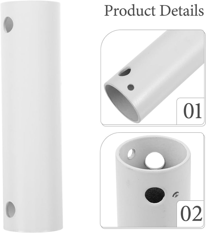 Fan Extension Rod White Iron Downrod Ceiling Fan Long Drop Extension for High Sloped Ceilings Easy to Install Minimalist Design - Image 3