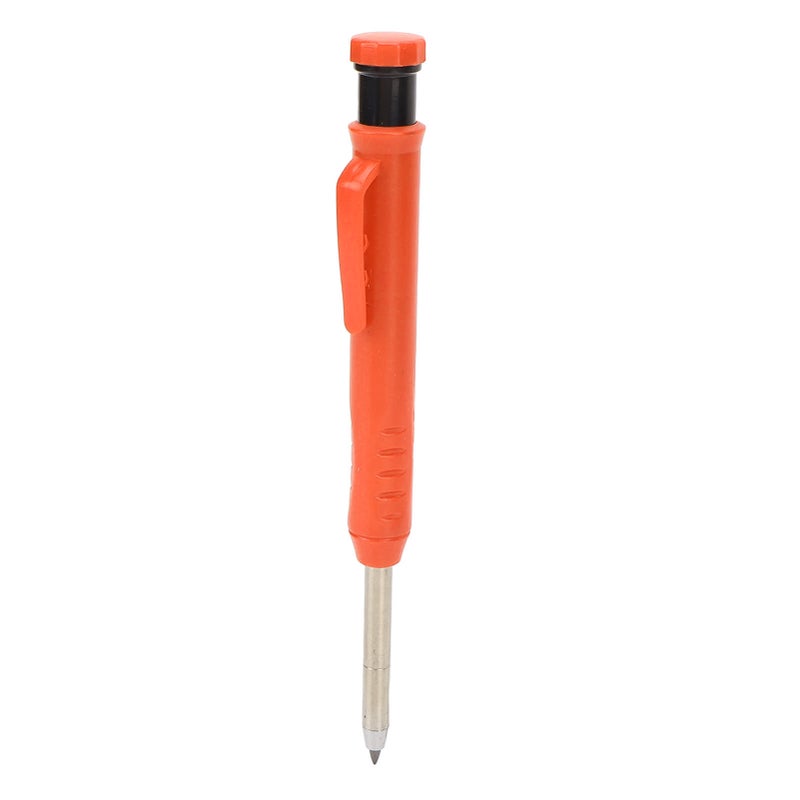 Mechanical Carpenter Pencil with Sharpener Woodworking Deep Hole Pencil for Metal Plastic Marking Orange - Image 5