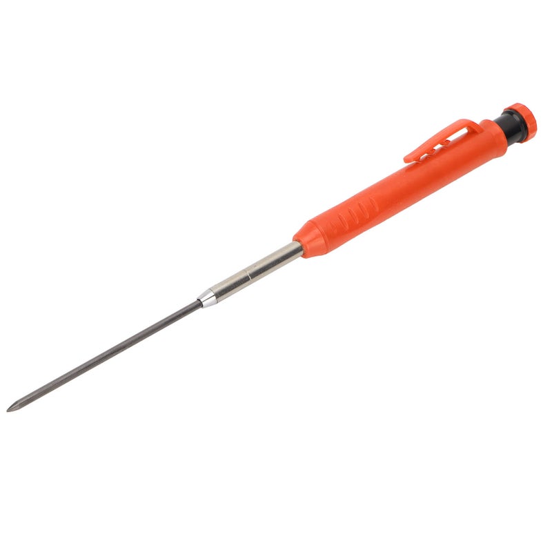 Mechanical Carpenter Pencil with Sharpener Woodworking Deep Hole Pencil for Metal Plastic Marking Orange - Image 4