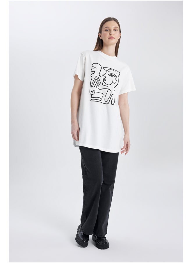 DeFacto - Woman Regular Fit Bike Neck Knitted Short Sleeve Tunic - Image 1