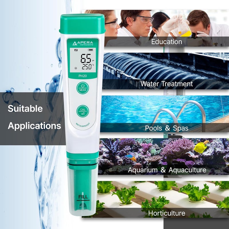 Apera Instruments مجموعة اختبار pH المقاومة للماء AI209 Value Series PH20، دقة ±0.1 pH - Image 4