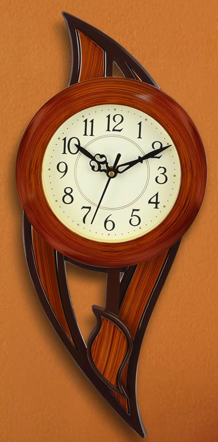 Harbour Analog Latest Stylish New Models Wall Clock with Pendulum for Home Living Room Hall Bedroom (Size Height 42.5 CM X Width 17.5 CM)- Home Decor Big Size Wall Clock MJ 18 DB 2 - Image 1