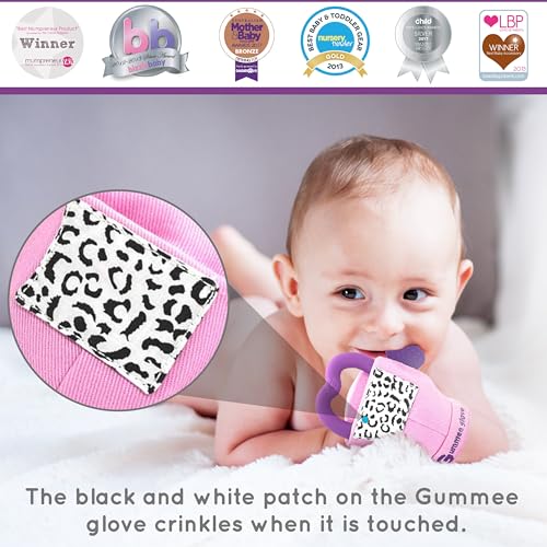 Gummee Baby Teething Mitten Glove Plus – Teether for Babies 6 Months+, Self-Soothing Chew Toy for Stronger Chewers, Wrist Teether with Detachable Silicone Heart, BPA Free - Image 4