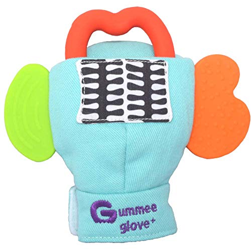 Gummee Baby Teething Mitten Glove Plus – Teether for Babies 6 Months+, Self-Soothing Chew Toy for Stronger Chewers, Wrist Teether with Detachable Silicone Heart, BPA Free - Image 1