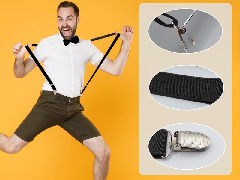 Dibi Suspenders for Men, Adjustable X Back Men's Women's Suspenders with Strong Clips - Image 3