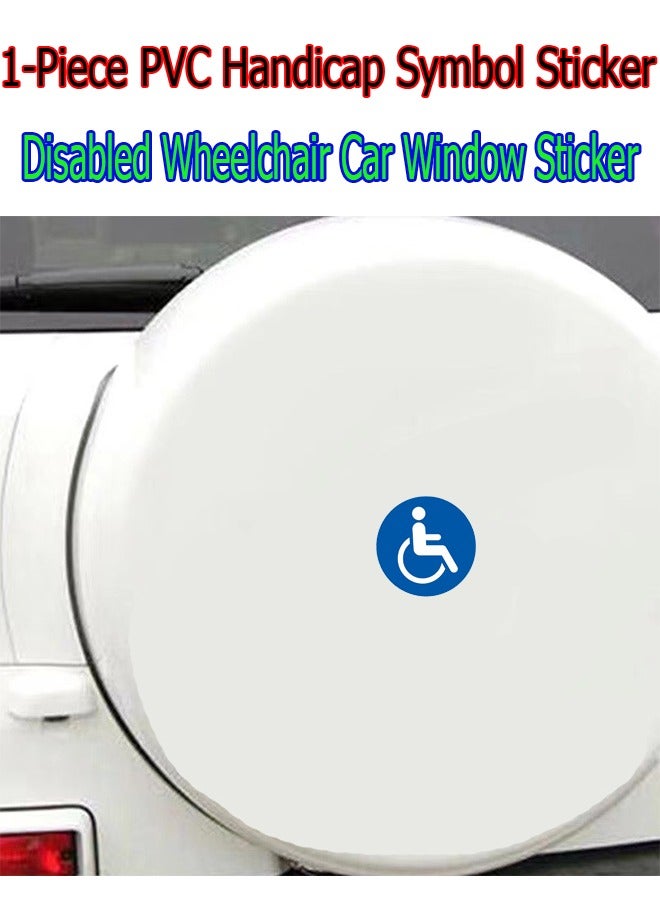 Generic 1-Piece PVC Handicap Symbol Sticker,Disabled Wheelchair Car Window Sticker,Wall and Staircase Obstacle Symbol Sticker,Diameter 13cm  - Image 3