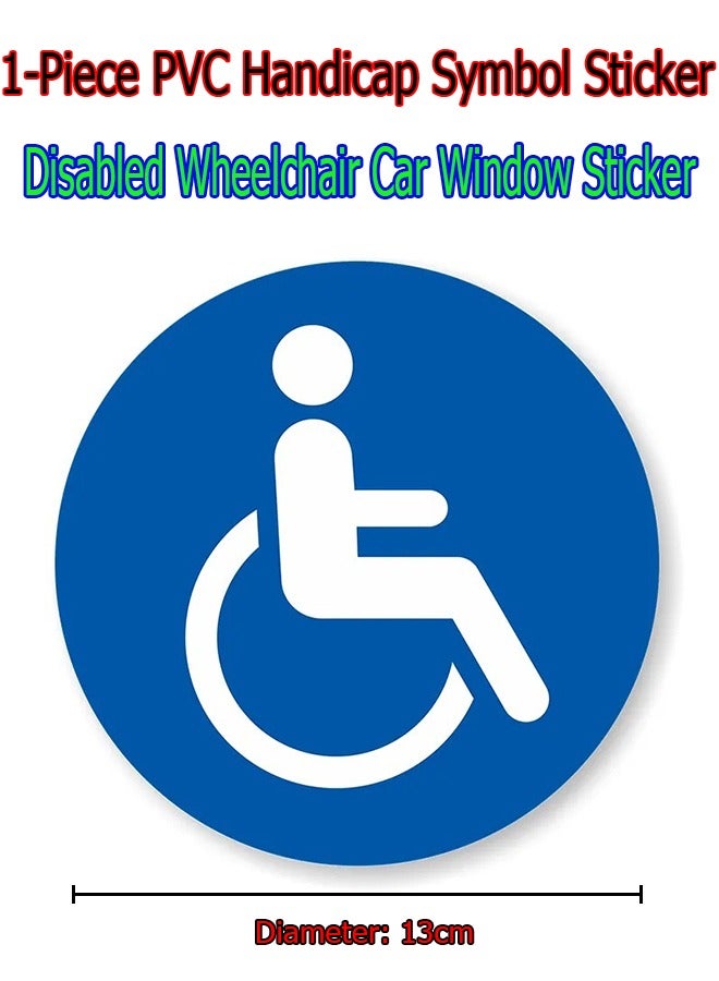 Generic 1-Piece PVC Handicap Symbol Sticker,Disabled Wheelchair Car Window Sticker,Wall and Staircase Obstacle Symbol Sticker,Diameter 13cm  - Image 4