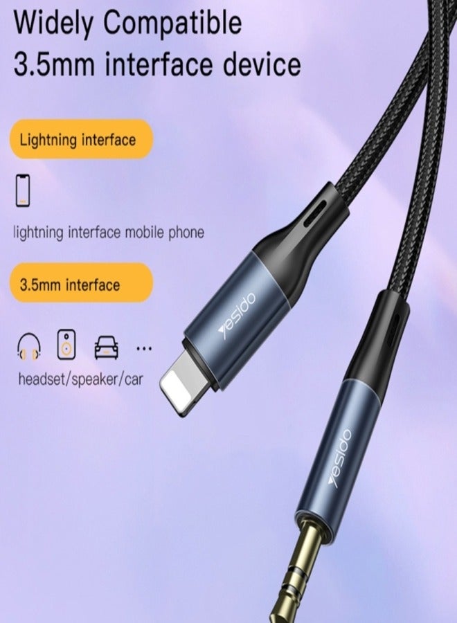 Yesido YAU35 8 Pin to 3.5mm AUX Audio Adapter Cable - https://f.nooncdn.com/p/pzsku/Z43496330AF83CCCE0879Z/45/_/1728066810/7aab7898-1abd-41b6-bebc-92e298dc8655.jpg