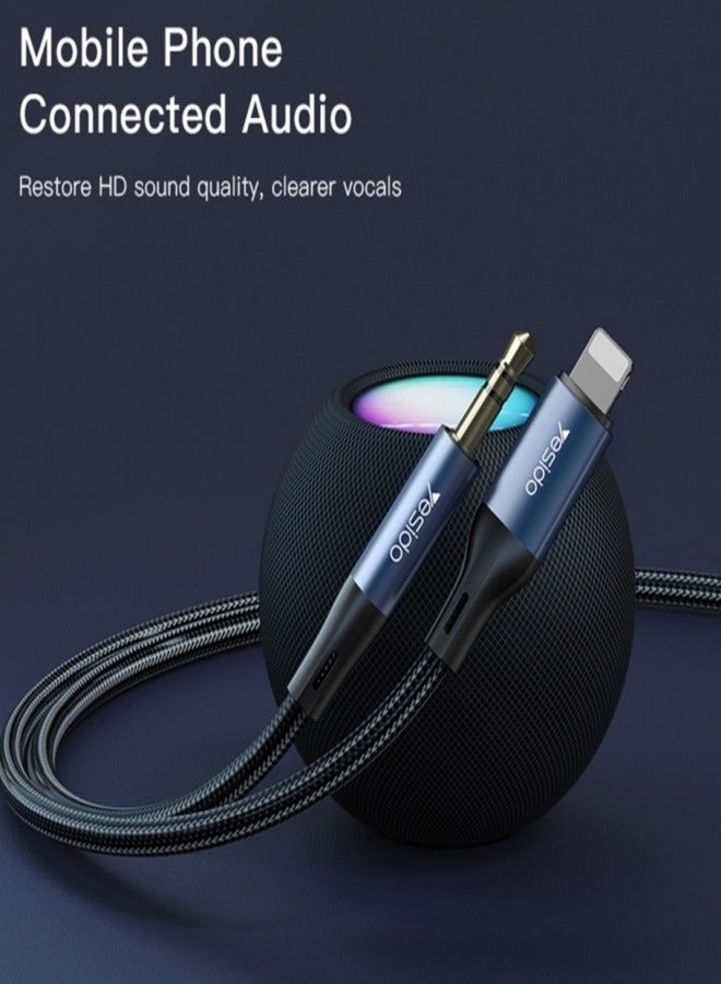 Yesido YAU35 8 Pin to 3.5mm AUX Audio Adapter Cable - https://f.nooncdn.com/p/pzsku/Z43496330AF83CCCE0879Z/45/_/1728066820/f2244956-3a4f-49f6-88b1-65d9f1202633.jpg
