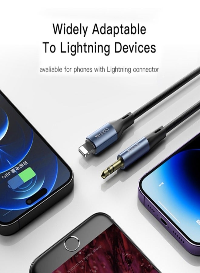 Yesido YAU35 8 Pin to 3.5mm AUX Audio Adapter Cable - https://f.nooncdn.com/p/pzsku/Z43496330AF83CCCE0879Z/45/_/1728066840/2fcf35b3-baa2-49bf-b761-cc432238db62.jpg