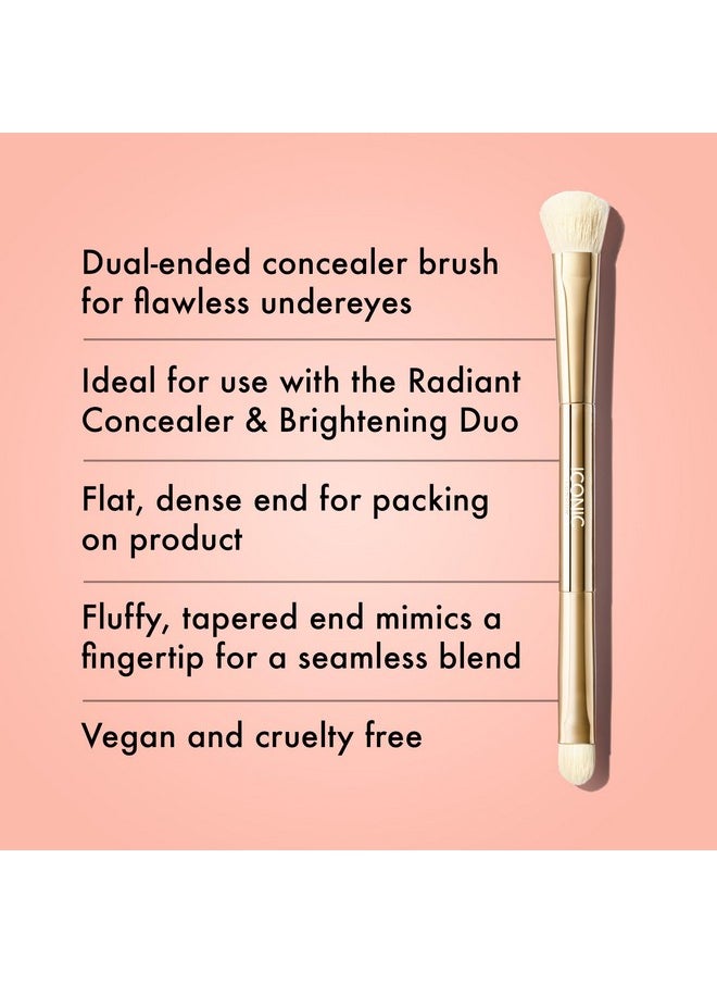 ICONIC LONDON Concealer Duo Brush | Two Sided Makeup Brush, Buff And Blend, Perfect For Liquid And Cream Products, Cruelty Free  - Image 2