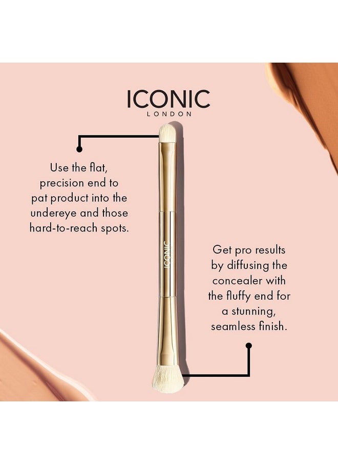 ICONIC LONDON Concealer Duo Brush | Two Sided Makeup Brush, Buff And Blend, Perfect For Liquid And Cream Products, Cruelty Free  - Image 3