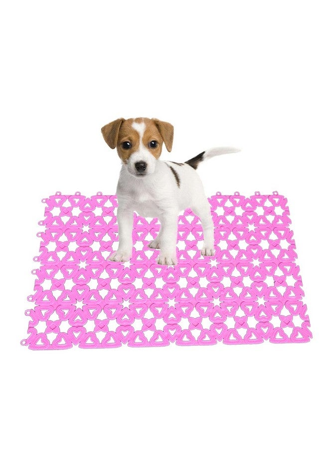 POPETPOP POPETPOP 3PCs Rabbit Mats for Cages,12x8 Inches Per Pieces Plastic Heart Hole Splice Feet Pad Water Leak Holder in Cages-Guinea Pig Floor Mat for Critters' Feet (Pink/White/Blue)  - Image 5