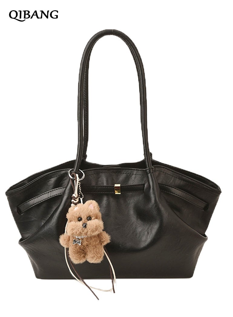 QIBANG Women's 2026 Top Handle Bag PU Leather Hobo Purse with Metal Accent Large Capacity Shoulder Bag Purse for Work Office Travel All-season - Image 1
