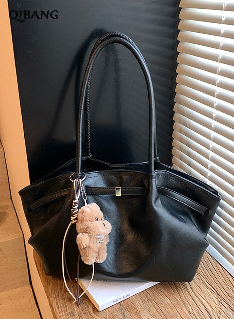 QIBANG Women's 2026 Top Handle Bag PU Leather Hobo Purse with Metal Accent Large Capacity Shoulder Bag Purse for Work Office Travel All-season - Image 4