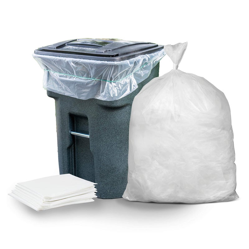 Plasticplace 9596 Gallon Garbage Can Liners 15 Mil Clear Heavy Duty Trash Bags 61 x 68 50 Count