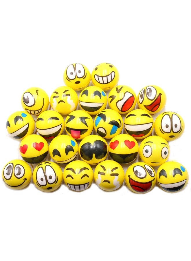 FIVOENDAR Set of 12 - Fun Face Stress Balls Cute Hand Wrist Stress Reliefs Squeeze Balls for Kids and Adults at School or Office Party Favors (Yellow Color Random Faces) (Latest) - Image 1