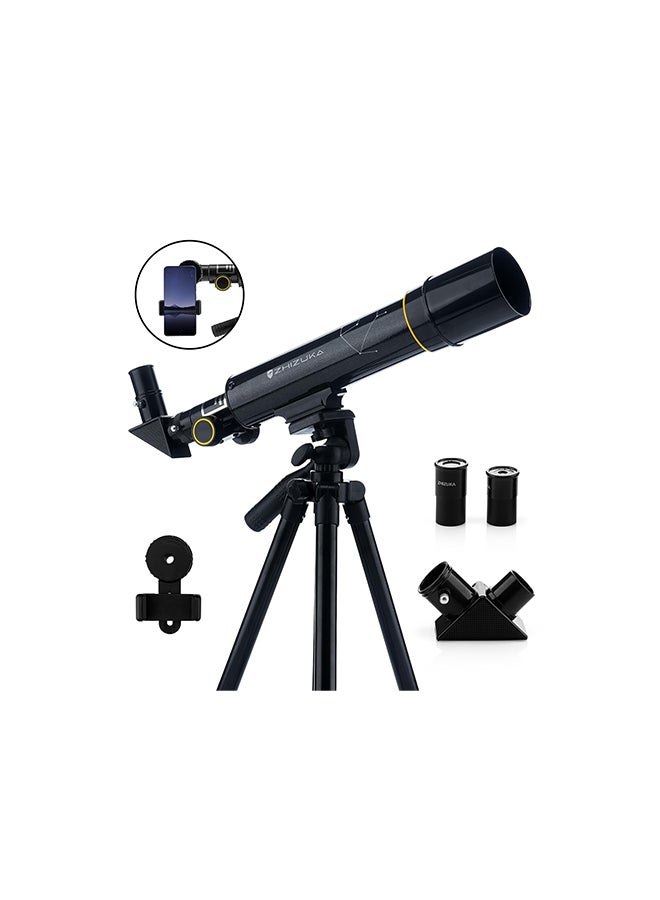 ZHIZUKA Renewed - Zhizuka ZH400 Telescope 50mm Aperture 400mm Refractor with Phone Mount and Long Portable Tripod Stand Astronomical Refracting Scope for Kids Beginners and Adults with Phone Adapter - Image 2