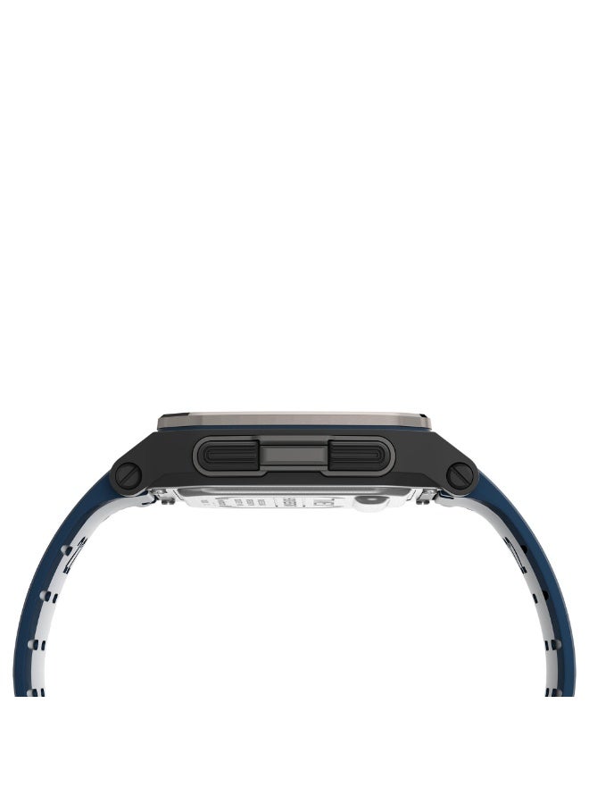 تيميكس ساعة TIMEX الرقمية للرجال طراز Urban TW5M28800  سوار سيليكون أزرق مع ضوء ليلي INDIGLO - Image 2