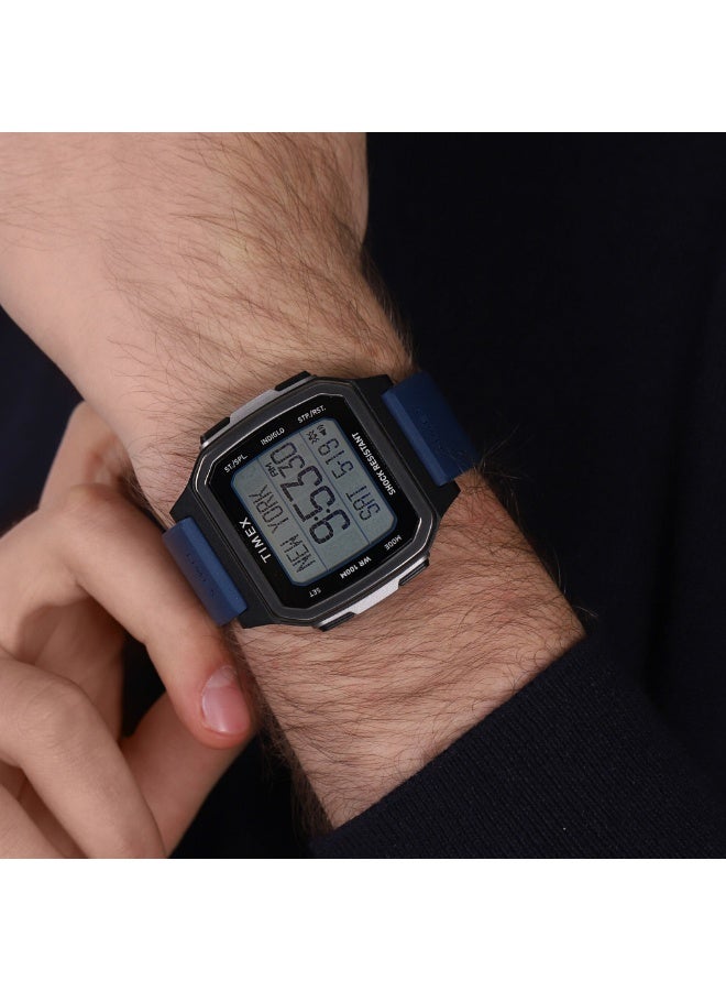 تيميكس ساعة TIMEX الرقمية للرجال طراز Urban TW5M28800  سوار سيليكون أزرق مع ضوء ليلي INDIGLO - Image 5