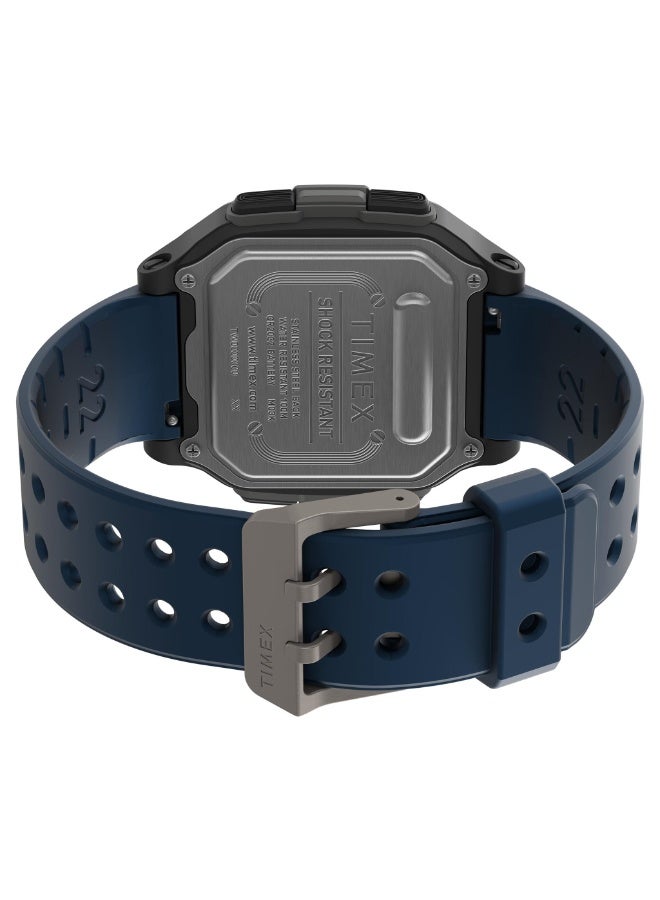 تيميكس ساعة TIMEX الرقمية للرجال طراز Urban TW5M28800  سوار سيليكون أزرق مع ضوء ليلي INDIGLO - Image 4