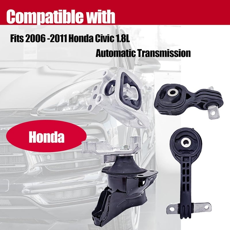 PateWin Engine Motor Mount Set for 2006-2011 Honda Civic 1.8L - Image 2