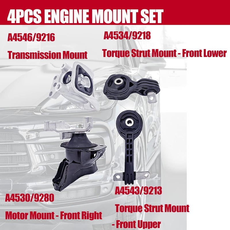 PateWin Engine Motor Mount Set for 2006-2011 Honda Civic 1.8L - Image 3