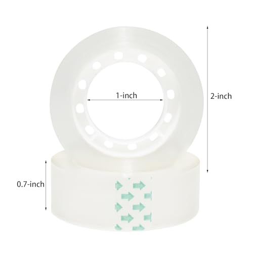 Ykimok 8 Rolls Transparent Clear Tape Refills for Dispenser, Sturdy Tape(Not Easily Tear), 0.7 Inch, 27.3 Yard, Perfect for Office, Home, School - Image 2