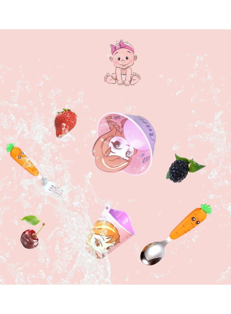 ديزني طقم وعاء وكوب طعام مقاوم للصدمات من الميلامين للأطفال والصغار من سن 5+ عامًا فما فوق - Image 4