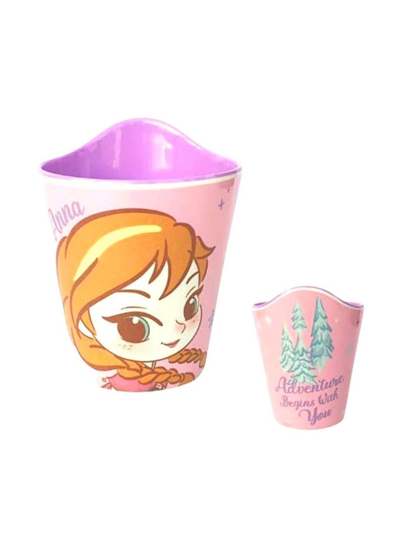 ديزني طقم وعاء وكوب طعام مقاوم للصدمات من الميلامين للأطفال والصغار من سن 5+ عامًا فما فوق - Image 3