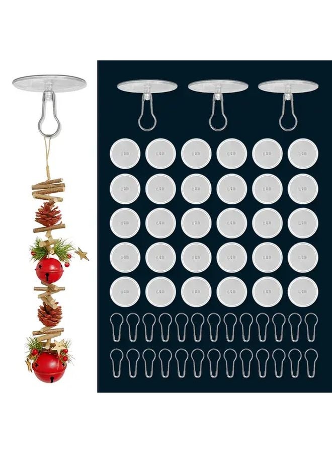 50 Pieces Self Adhesive Ceiling Hooks Transparent No Drill Wall Mounts for Lanterns Decorations - Image 2