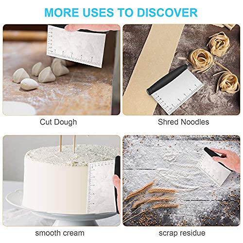 UUBAAR Bench Scraper & Chopper - 6 Inch Stainless Steel Dough Cutter with Contoured Grip, Multi-Purpose Kitchen Tool for Baking Cooking, Food Scraper Chopper & Pastry Knife - Image 5