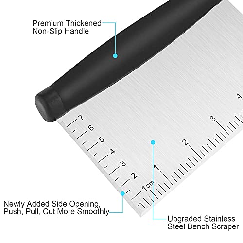 UUBAAR Bench Scraper & Chopper - 6 Inch Stainless Steel Dough Cutter with Contoured Grip, Multi-Purpose Kitchen Tool for Baking Cooking, Food Scraper Chopper & Pastry Knife - Image 3
