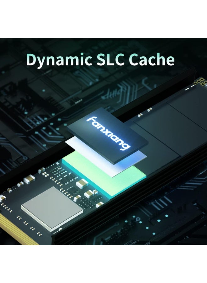 فانشيانج محرك أقراص داخلي من نوع SSD NVMe طراز fanxiang S660 بسعة 1 تيرابايت، واجهة M.2 PCIe 4.0، سرعة 5000 ميجابايت/ثانية، مقاس 2280، مزود بمشتت حراري وذاكرة تخزين مؤقت ديناميكية SLC، متوافق مع أجهزة PS5 وأجهزة الكمبيوتر المحمولة والمكتبية. - Image 3