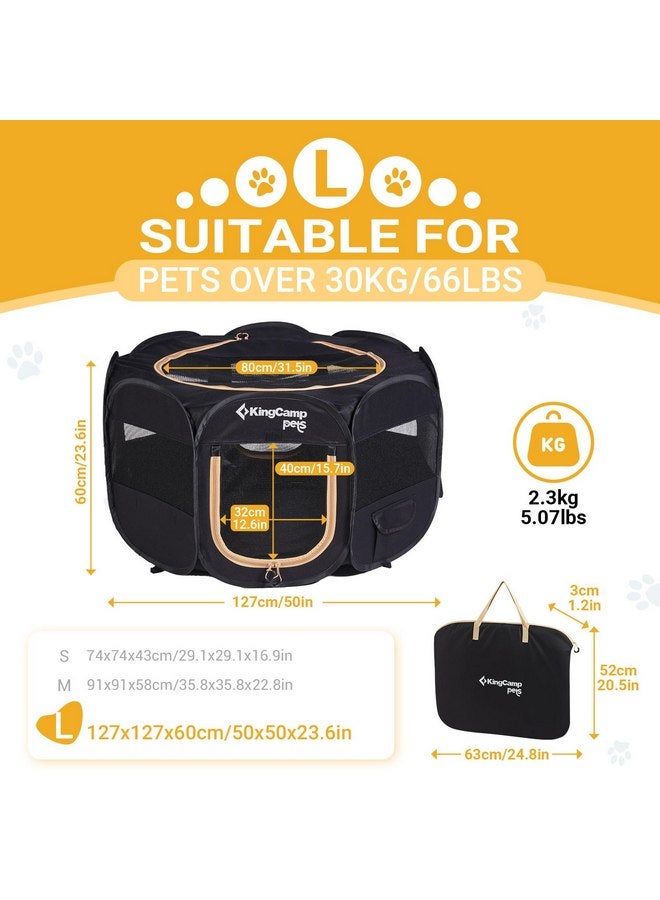 كينغ كامب حظيرة لعب الحيوانات الأليفة KingCamp للكلاب خيمة قابلة للطي للكلاب حظيرة لعب الحيوانات الأليفة وحظيرة لعب الجراء خيمة للحيوانات الأليفة مع حقيبة حمل حظيرة لعب الجراء المحمولة للاستخدام الداخلي والخارجي 50 بوصة × 50 بوصة × 24 بوصة - Image 2