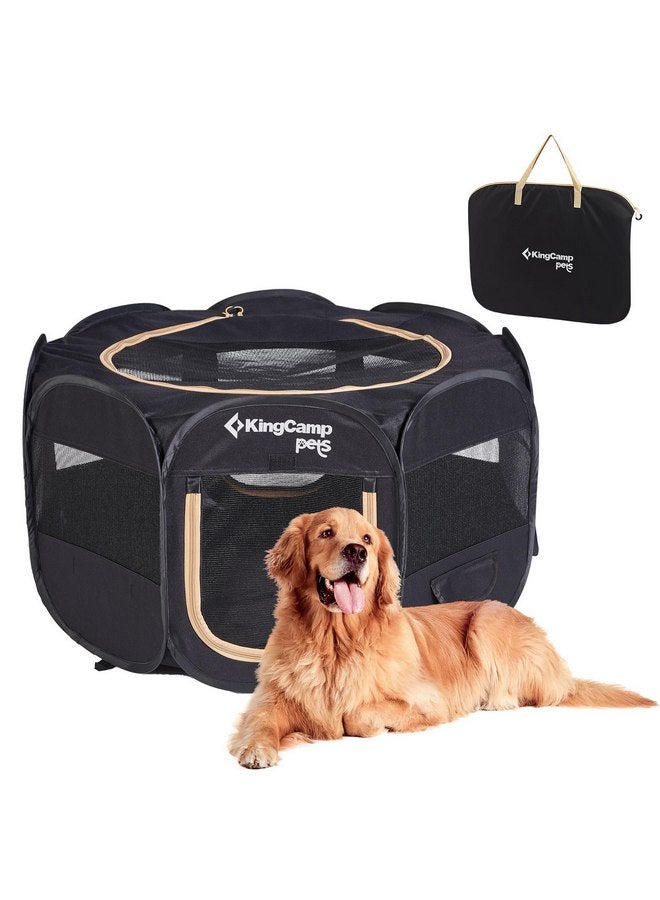 كينغ كامب حظيرة لعب الحيوانات الأليفة KingCamp للكلاب خيمة قابلة للطي للكلاب حظيرة لعب الحيوانات الأليفة وحظيرة لعب الجراء خيمة للحيوانات الأليفة مع حقيبة حمل حظيرة لعب الجراء المحمولة للاستخدام الداخلي والخارجي 50 بوصة × 50 بوصة × 24 بوصة - Image 1
