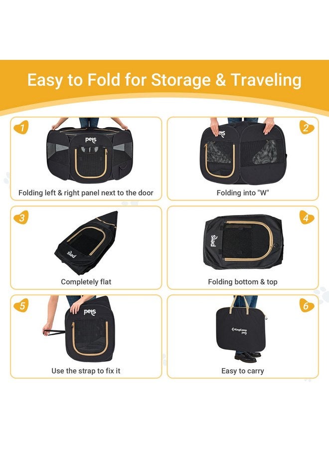 كينغ كامب حظيرة لعب الحيوانات الأليفة KingCamp للكلاب خيمة قابلة للطي للكلاب حظيرة لعب الحيوانات الأليفة وحظيرة لعب الجراء خيمة للحيوانات الأليفة مع حقيبة حمل حظيرة لعب الجراء المحمولة للاستخدام الداخلي والخارجي 50 بوصة × 50 بوصة × 24 بوصة - Image 4