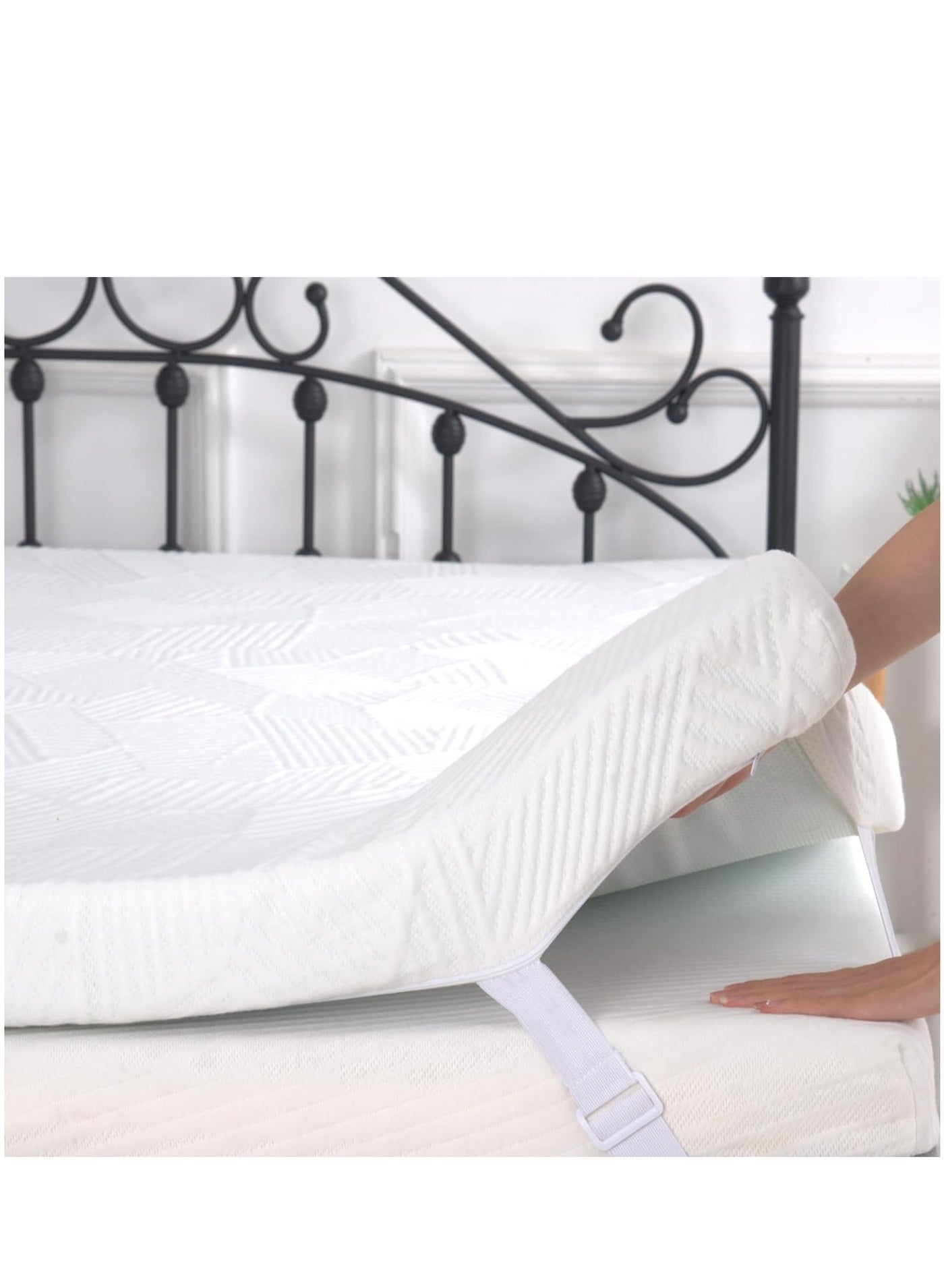 The Home Mart Home Mart 2-Inch Supper King Gel Infused Memory Foam Mattress Topper, Cooling Bed Topper with Removable Cover, Soft & Pain Relief, Breathable, CertiPUR-US & Oeko-Tex Certified, 200x200